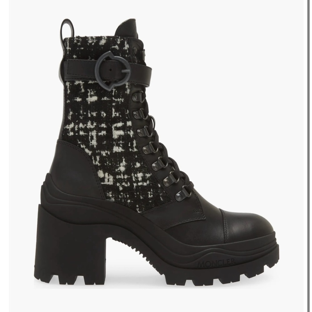 Moncler Envile Tweed Block Heel Boot - Picture 3 of 12